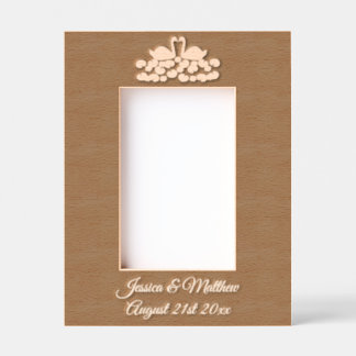 White Swans and Water lilies Wedding Custom Engraved Frames