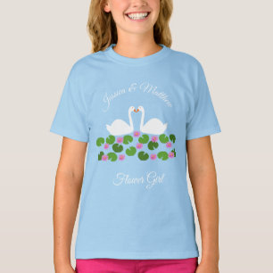 White Swans and Water lilies Wedding Custom T-Shirt