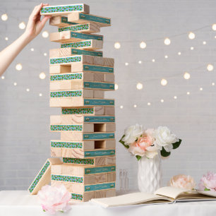 White Swans and Water lilies Wedding Custom Topple Tower