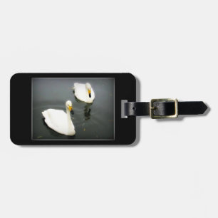 White Swans Black Water Luggage Tag