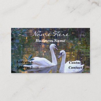 White Swans Business Card by TheCardStore at Zazzle