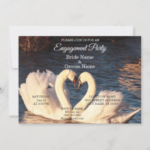 White Swans Engagement Invitation