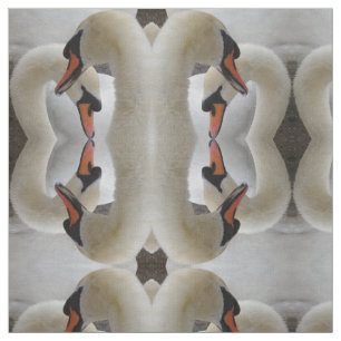 White Swans Fabric