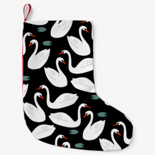 White Swans Lake Seamless Wallpaper Small Christmas Stocking