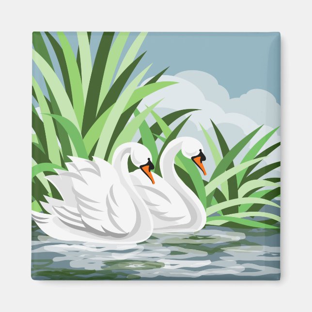 White Swans Magnet (Front)