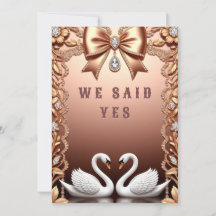 🌸 White Swans Rose Gold Wedding Theme 💖