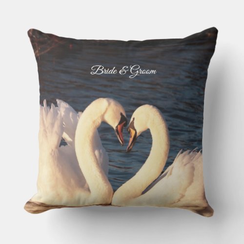 White Swans Throw Pillow