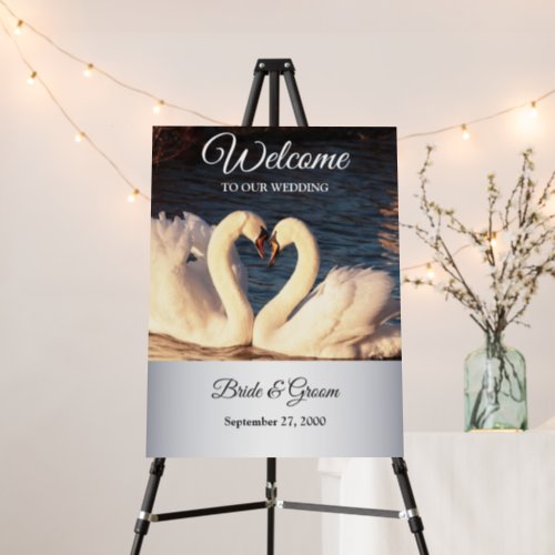 White Swans Wedding Foam Board