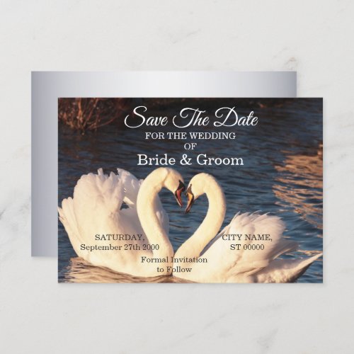 White Swans Wedding Save The Date