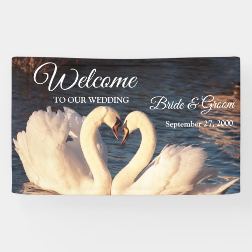 White Swans Wedding Welcome Banner