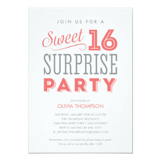 Surprise Sweet 16 Party Invitations 4