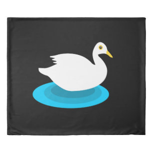 White swimming duck duvet cover