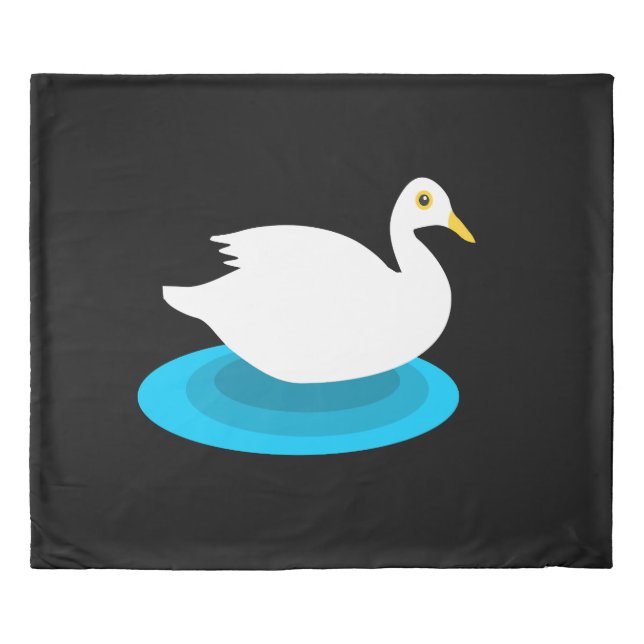 White swimming duck  duvet cover (Front)