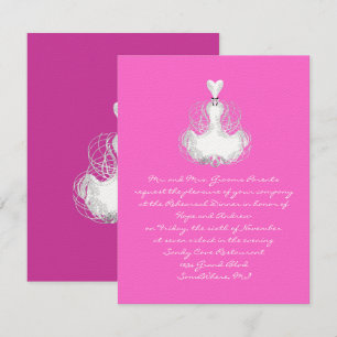White Swirl Dress Wedding Rehearsal Invitation