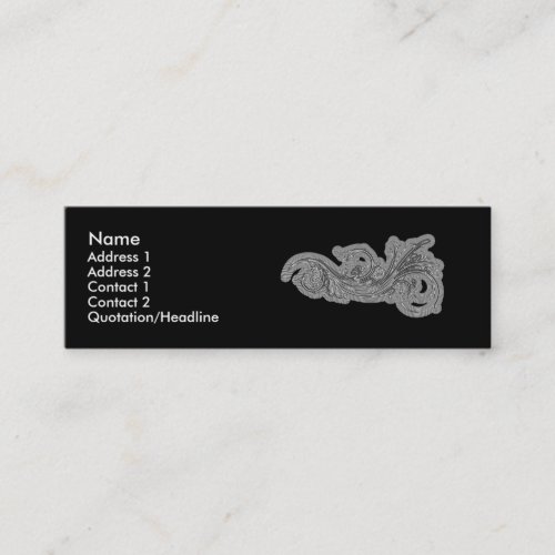 White Swirl on Black - Customized Business Cards