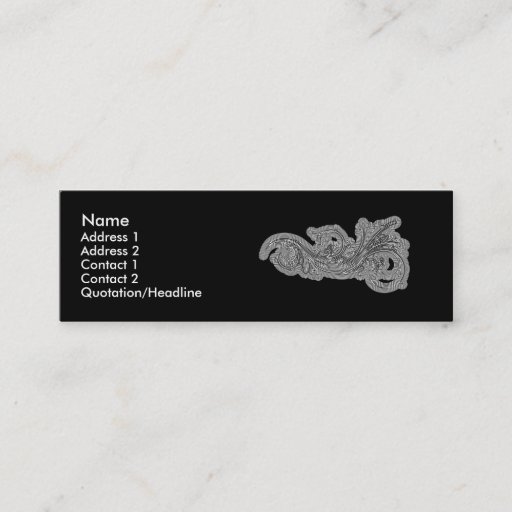 Customizable White Swirl on Black - Customized Business Cards