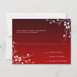 White Swirl Red and Black RSVP Cards