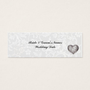 WHITE SWIRL WEDDING FAVOR CARDS