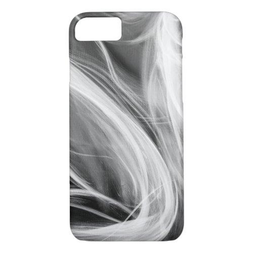 white swirling smoke design on black iPhone 87 case