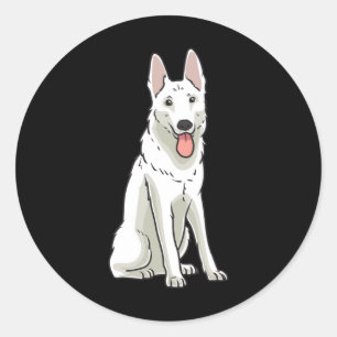 White Swiss Shepherd Classic Round Sticker