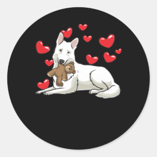 White Swiss Shepherd Gift Classic Round Sticker