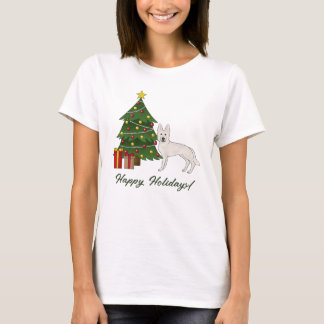 White Swiss Shepherd GSD Dog Green Christmas Tree T-Shirt