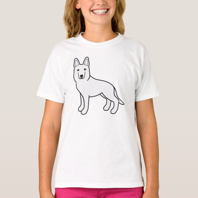 White Swiss Shepherd White German Shepherd Dog T-Shirt (Front)