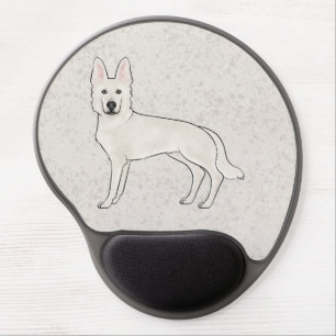 White Swiss Shepherd White GSD Cute Cartoon Dog Gel Mouse Pad