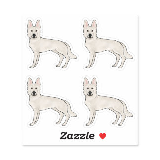 White Swiss Shepherd White GSD Cute Cartoon Dogs Sticker