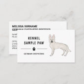 White Swiss Shepherd White GSD Dog Kennel Breeder Business Card (Front/Back)