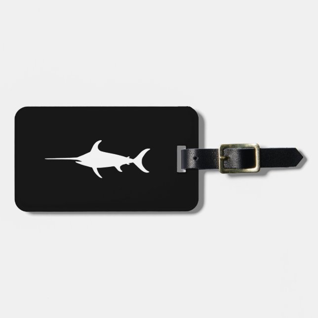 White Swordfish Luggage Tag (Front Horizontal)