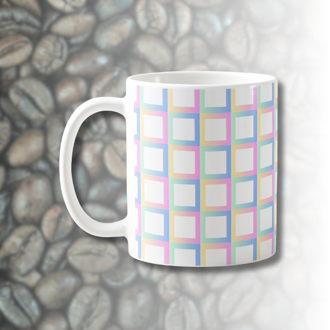 White Symmetric Checkered Gradient Pattern Frames Coffee Mug (Creator Uploaded)