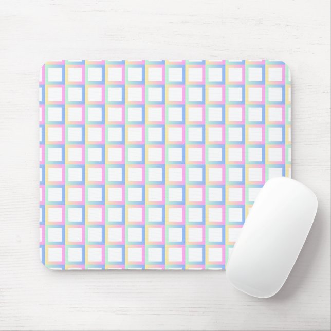 White Symmetric Checkered Gradient Pattern Frames Mouse Pad (With Mouse)