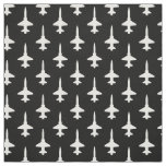 White T-38 Talon Pattern on Black Fabric