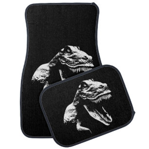 White T Rex Car Floor Mat