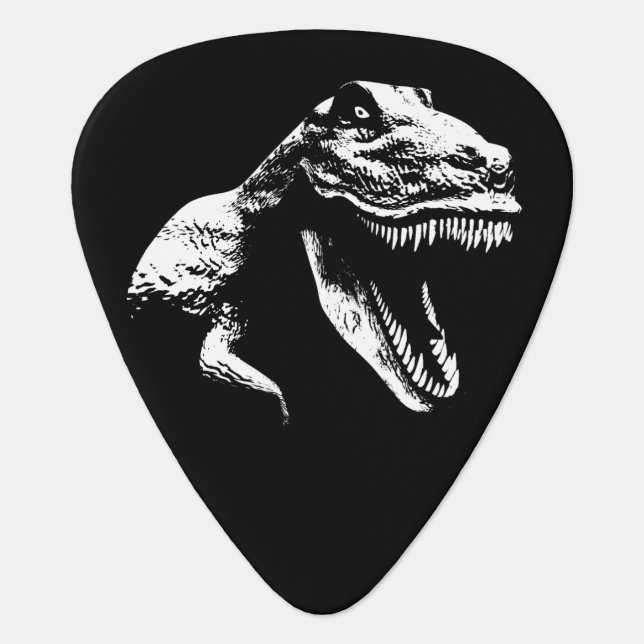 White T Rex Guitar Pick (Front)
