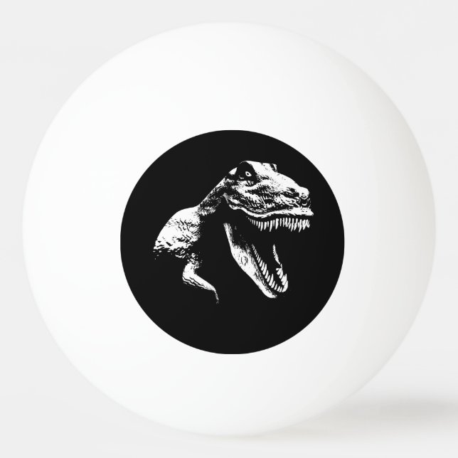 White T Rex Ping-Pong Ball (Front)