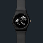 White T Rex Wristwatch<br><div class="desc">White design of T Rex, will only work with dark backgrounds. Great for any kid that loves dinosaurs or your favorite paleontologist.</div>
