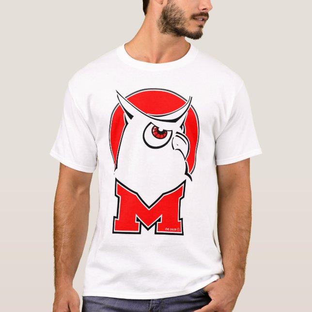White T-shirt Owl #1 (Front)