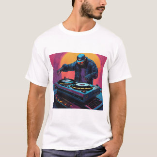 White t-shirt, "Pure Sonic Elegance: DJ Edition" T-Shirt