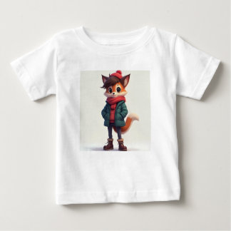 White t-shirt with a fox character picture on the