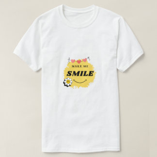 white t shirt with make me smile design
