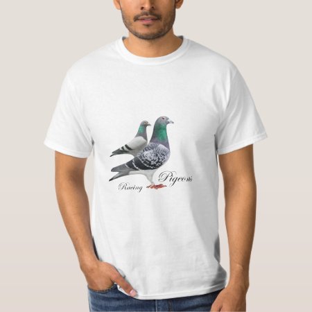 White T-shirt With Pair Of Carrier Pigeons