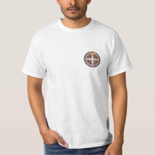 White T_Shirt with the Medal of St Benedict