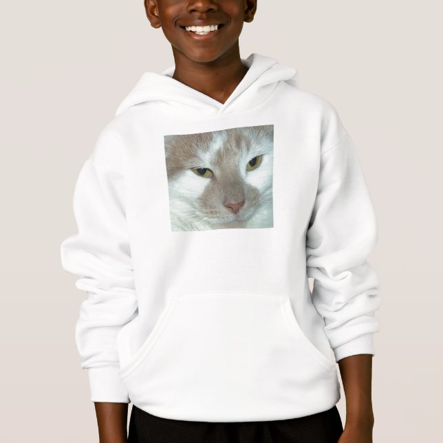 White Tabby Cat Hoodie (Front)