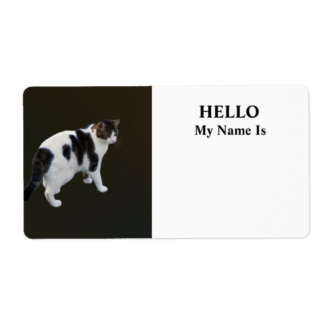 White Tabby With Dark Patches Label (Front)