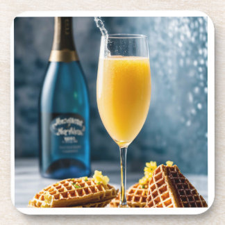 White Table Hard Plastic Coaster, Mimosas, Champa Beverage Coaster