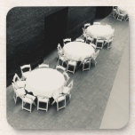 White Tables &amp; Chairs Beverage Coaster at Zazzle