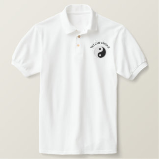 White Tai Chi - Embroidered Polo Shirt