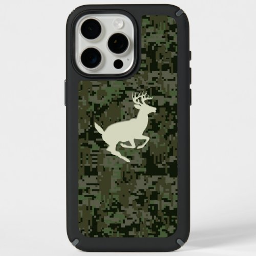White Tail Buck on Deep Woods Digital Camo iPhone 15 Pro Max Case